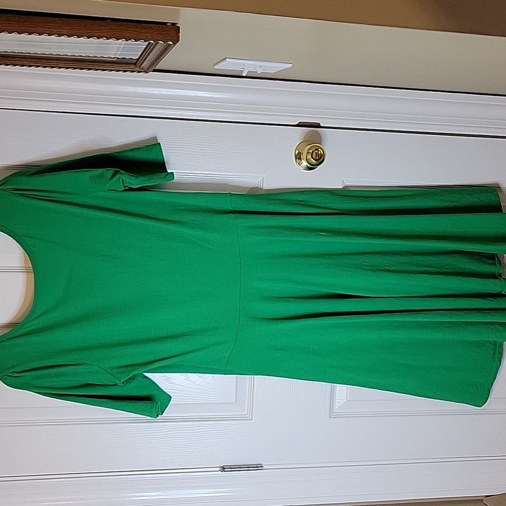 LuLaRoe Green Dress XL T-Shirt Style Short Sleeve - Picture 4 of 4